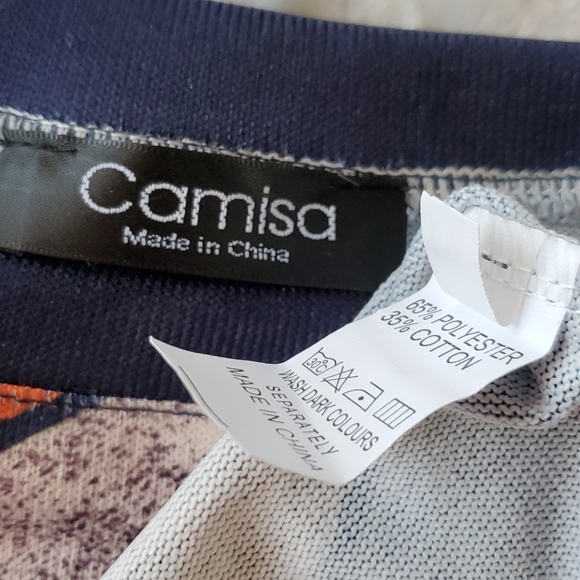 CAMISA Multicolor long sleeve chevron print sweatshirt top Med - Picture 4 of 6